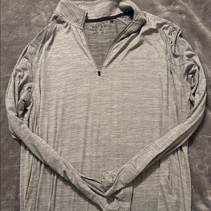 Eddie Bauer Gray Zip Up Sweater with Classic Knit Texture